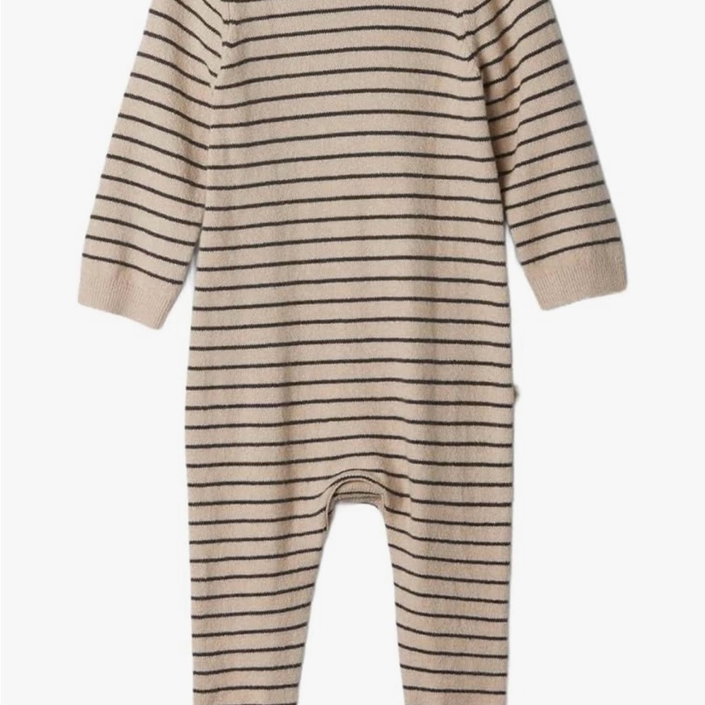GAP Cream and Black Striped Knit Baby One-Piece